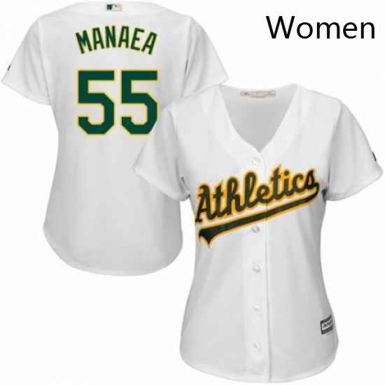 Womens Majestic Oakland Athletics 55 Sean Manaea Authentic White Home Cool Base MLB Jersey